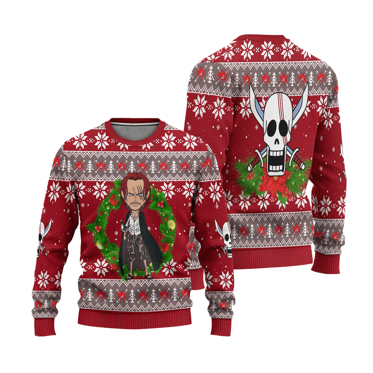 Shanks One Piece Anime 3D Ugly Christmas Sweater - Holiday Gift product image 3
