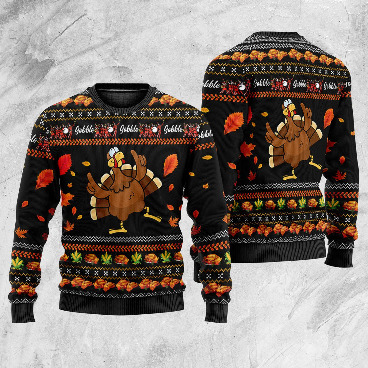 Happy Thanksgiving gobble turkey 3D Christmas Sweater - Holiday Gift product image 2
