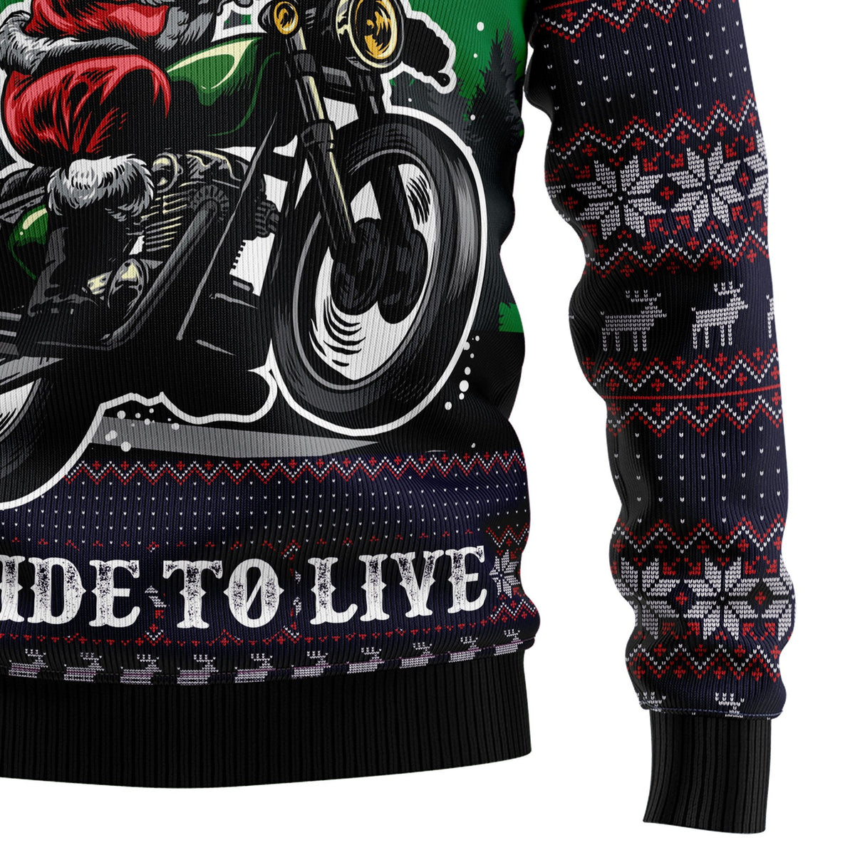 Santa live to ride 3D Christmas Sweater - Holiday Gift product image 4