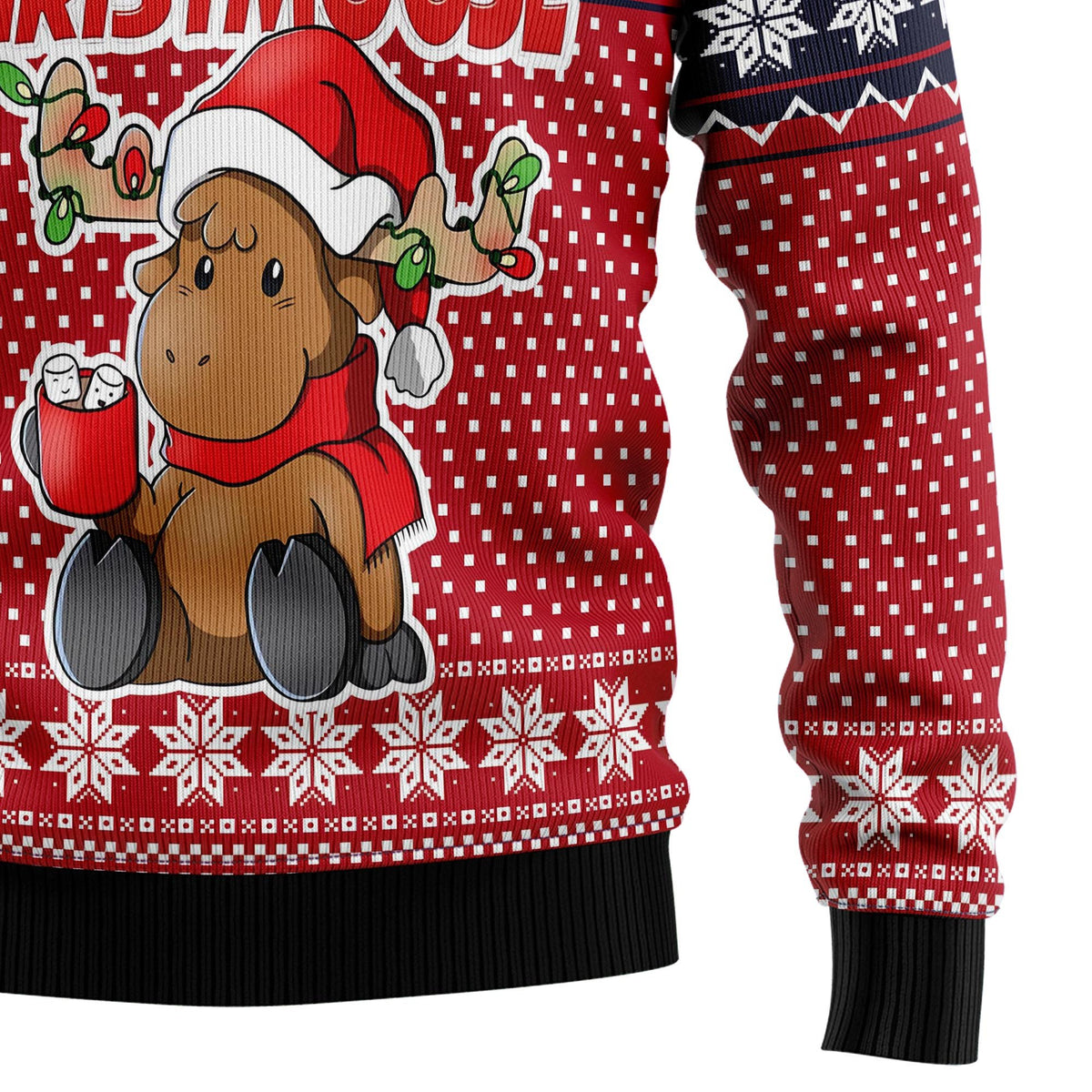 Moose merry 3D Christmas Sweater - Holiday Gift product image 4