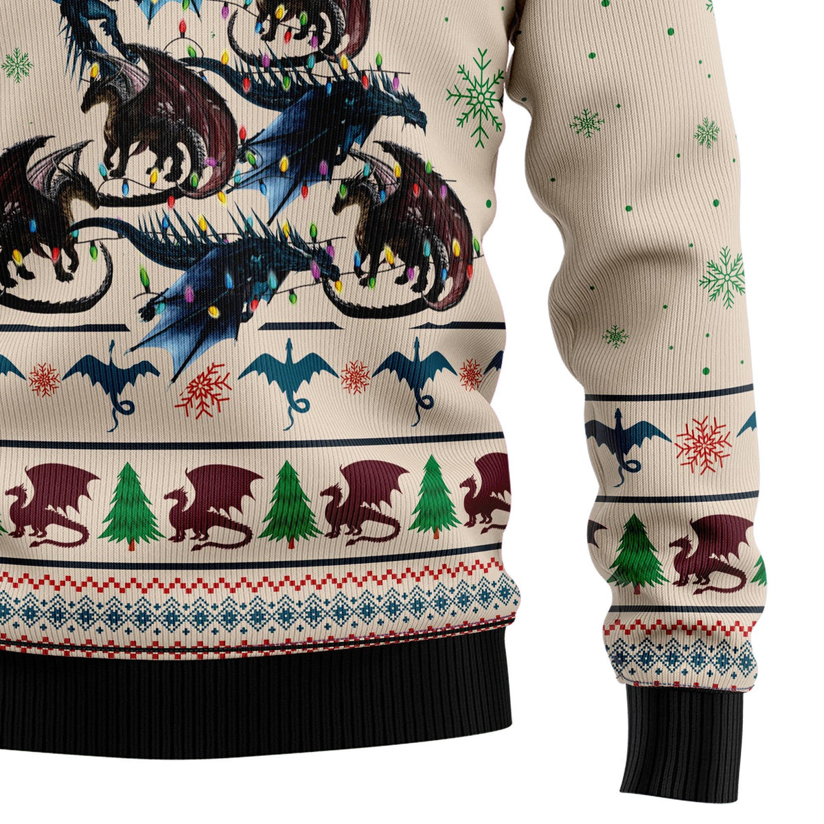 Dragon tree 3D Christmas Sweater - Holiday Gift product image 4