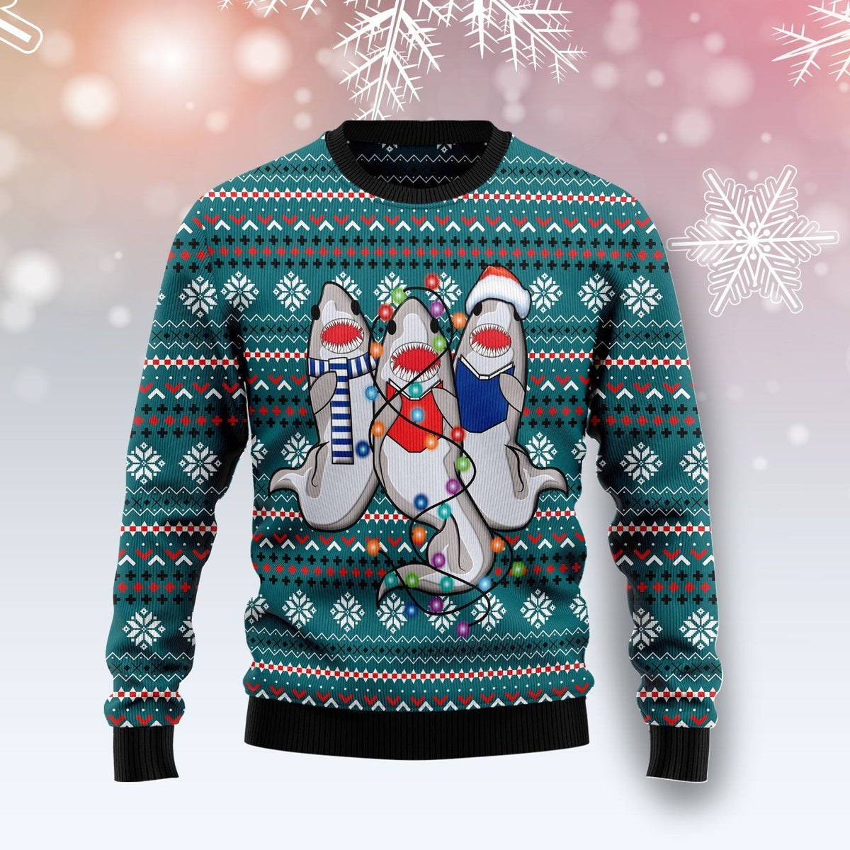 Dog Christmas snowflake 3D Christmas Sweater - Holiday Gift product image 5