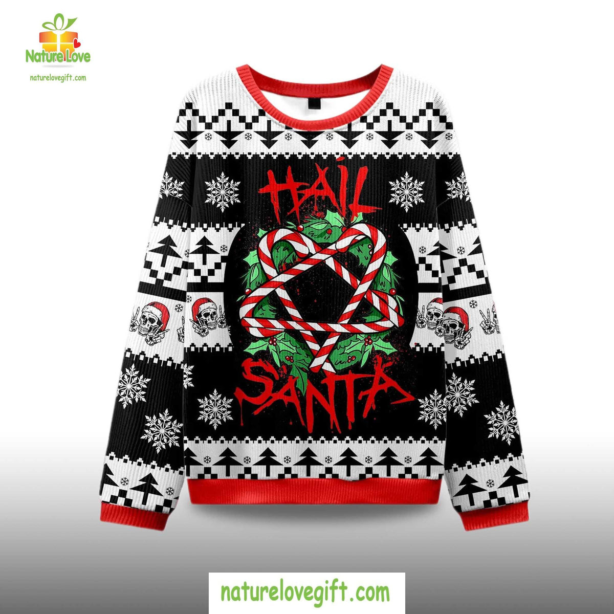 Hail Santa Holiday Xmas Design Ugly Christmas Sweater - Holiday Gift product image 2