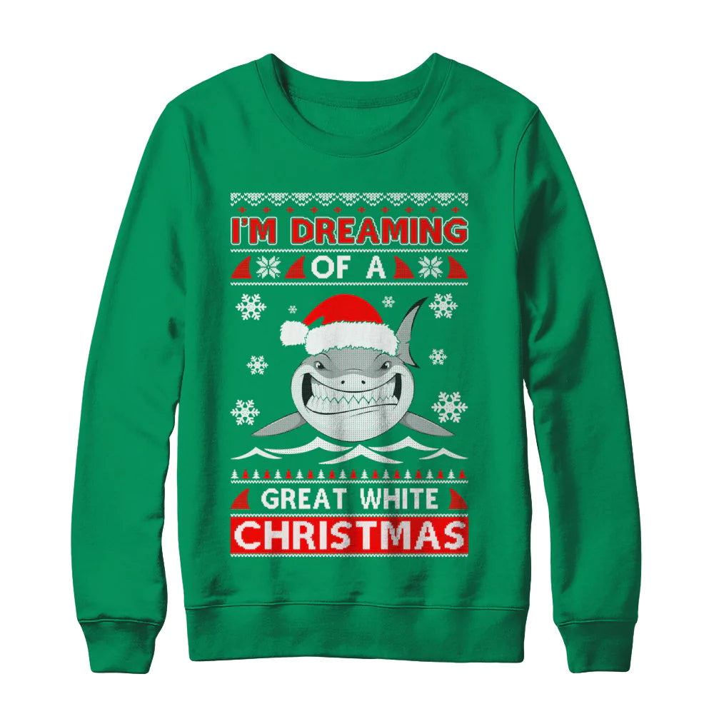 Shark i’m dreaming of a great white Christmas Sweater - Holiday Gift product image 4