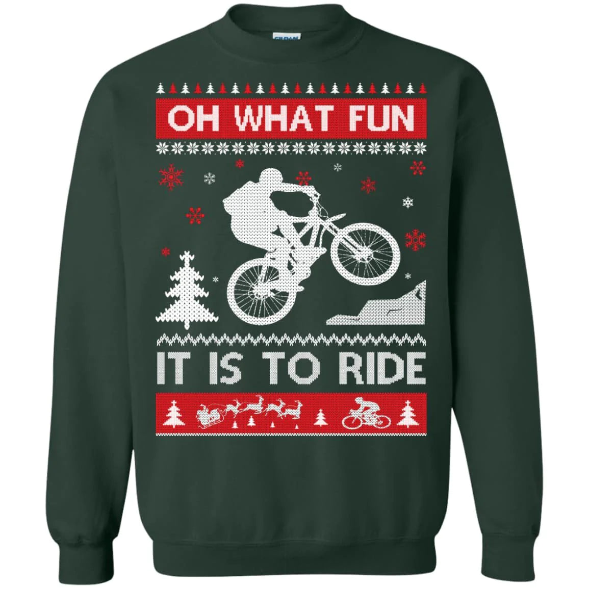 Bicycle oh what fun it is to ride Christmas Sweater - Holiday Gift product image 4