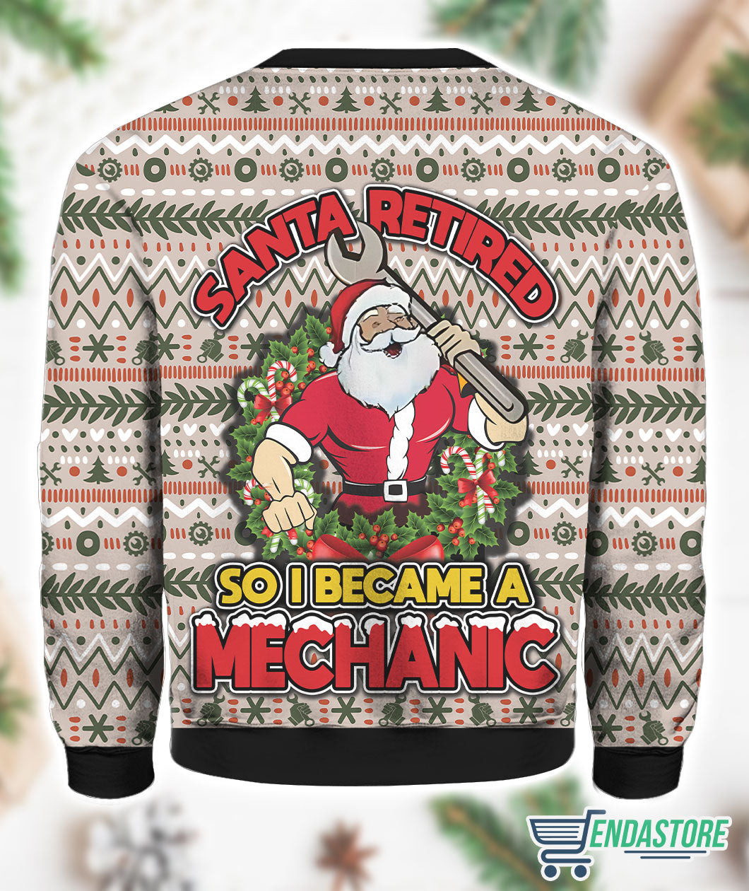 Santa Retired So I Became A Mechanic 3D Ugly Christmas Sweater - Holiday Gift product image 4