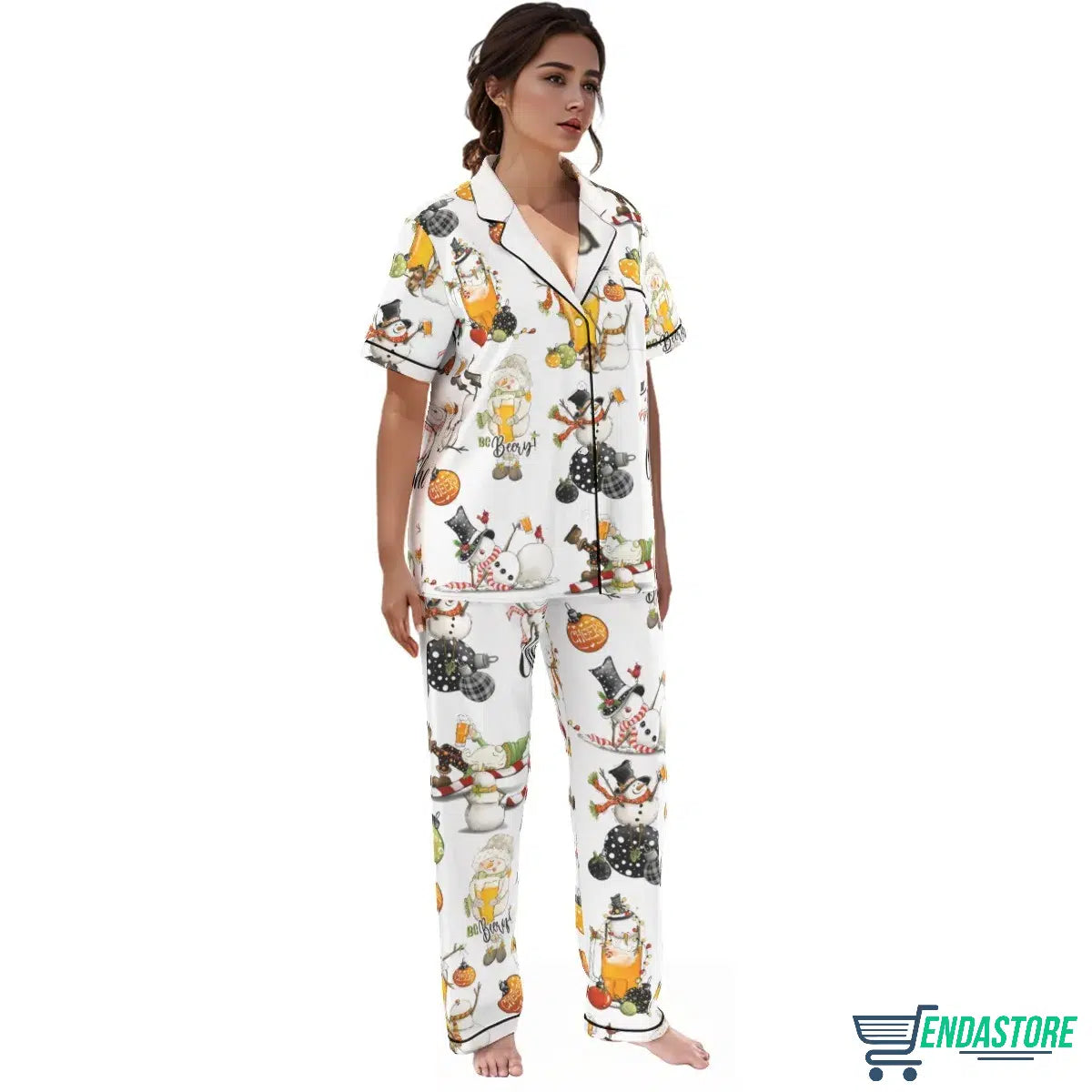 Beer Drinking Snowman Pajama Set 3D Christmas Sweater - Holiday Gift product image 4
