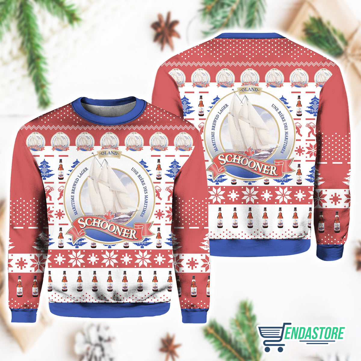 Schooner Beer 3D Christmas Sweater - Holiday Gift product image 4