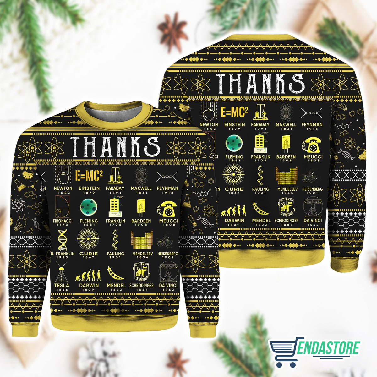 Christmas Thanks Science 3D Ugly Christmas Sweater - Holiday Gift product image 4