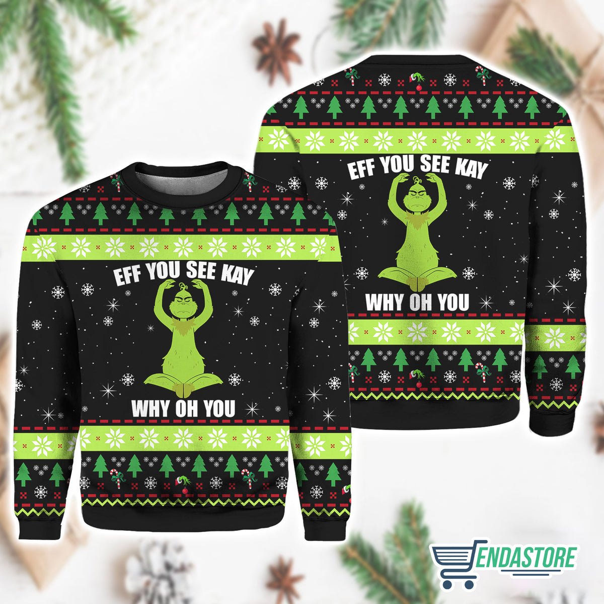 Grnch Eff You See Kay Why Oh you 3D Ugly Christmas Sweater - Holiday Gift product image 4