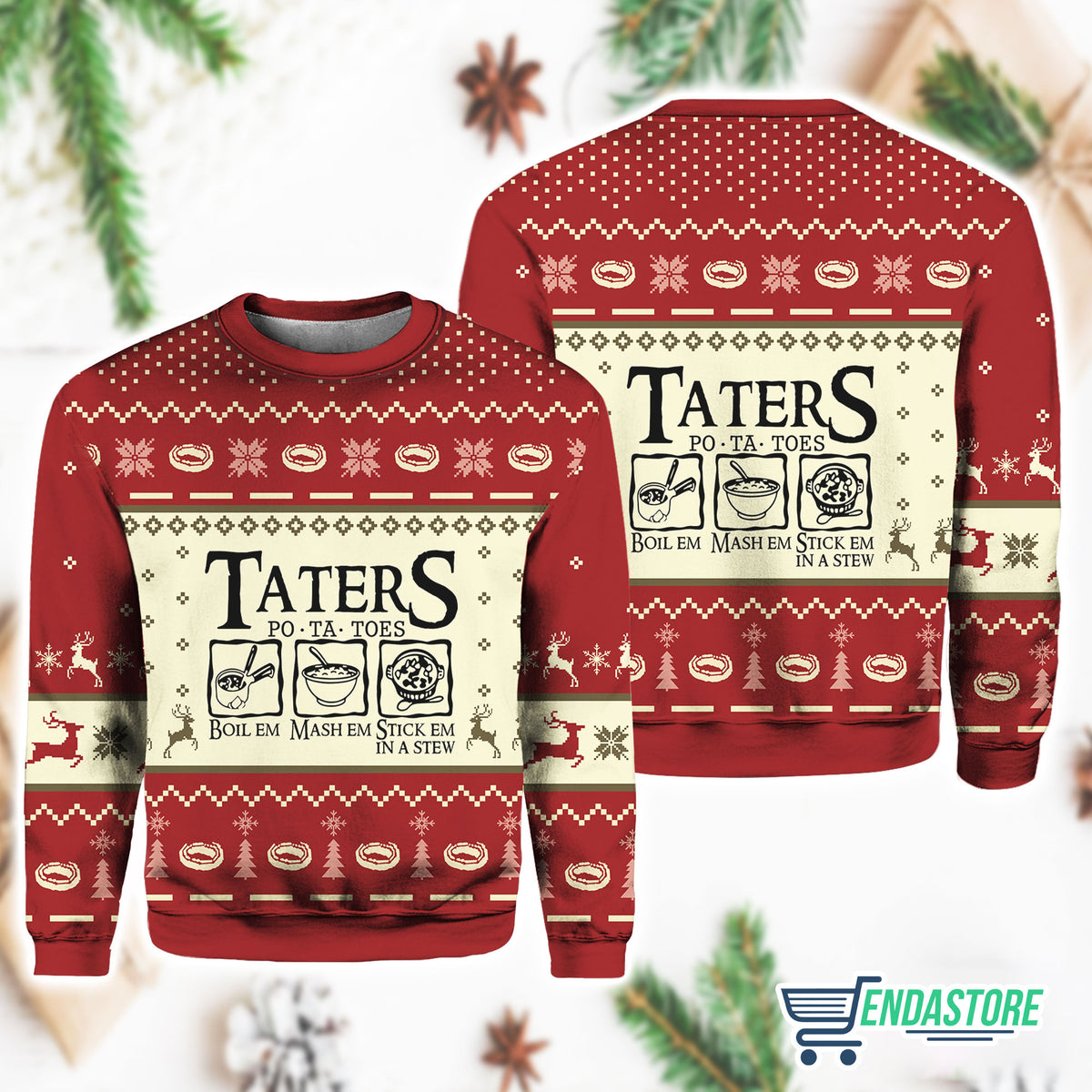 Taters PoTaToes 3D Ugly Christmas Sweater - Holiday Gift product image 4