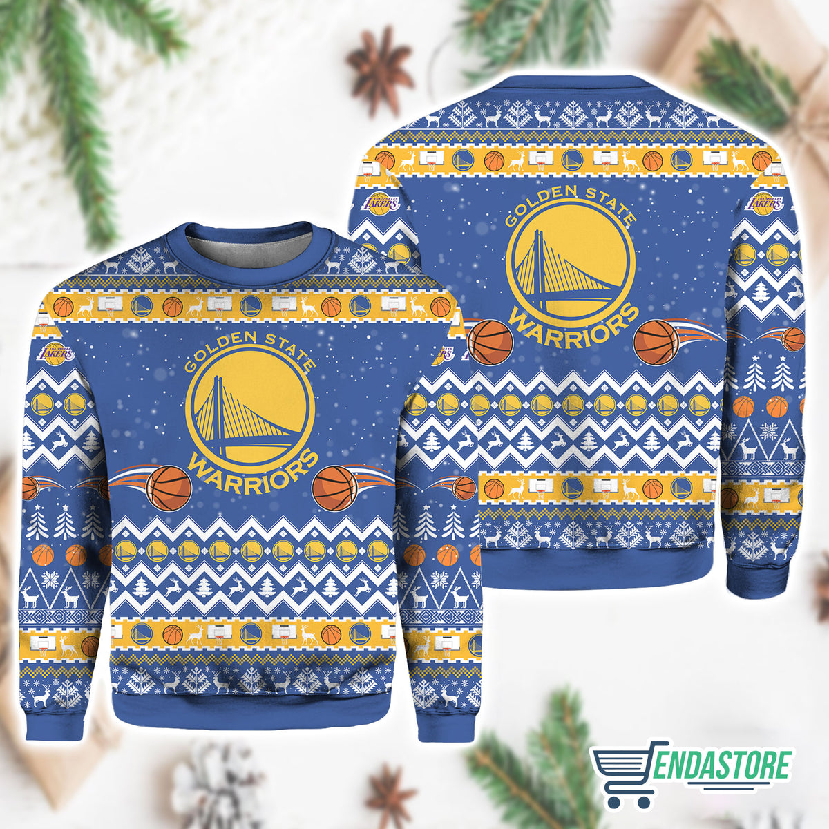 Golden State Warriors 3D Ugly Christmas Sweater - Holiday Gift product image 3