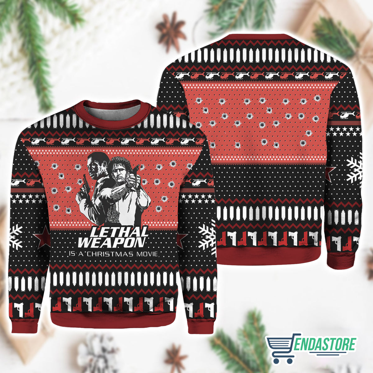 Lethal Weapon Is a Christmas Movie 3D Ugly Christmas Sweater - Holiday Gift product image 3