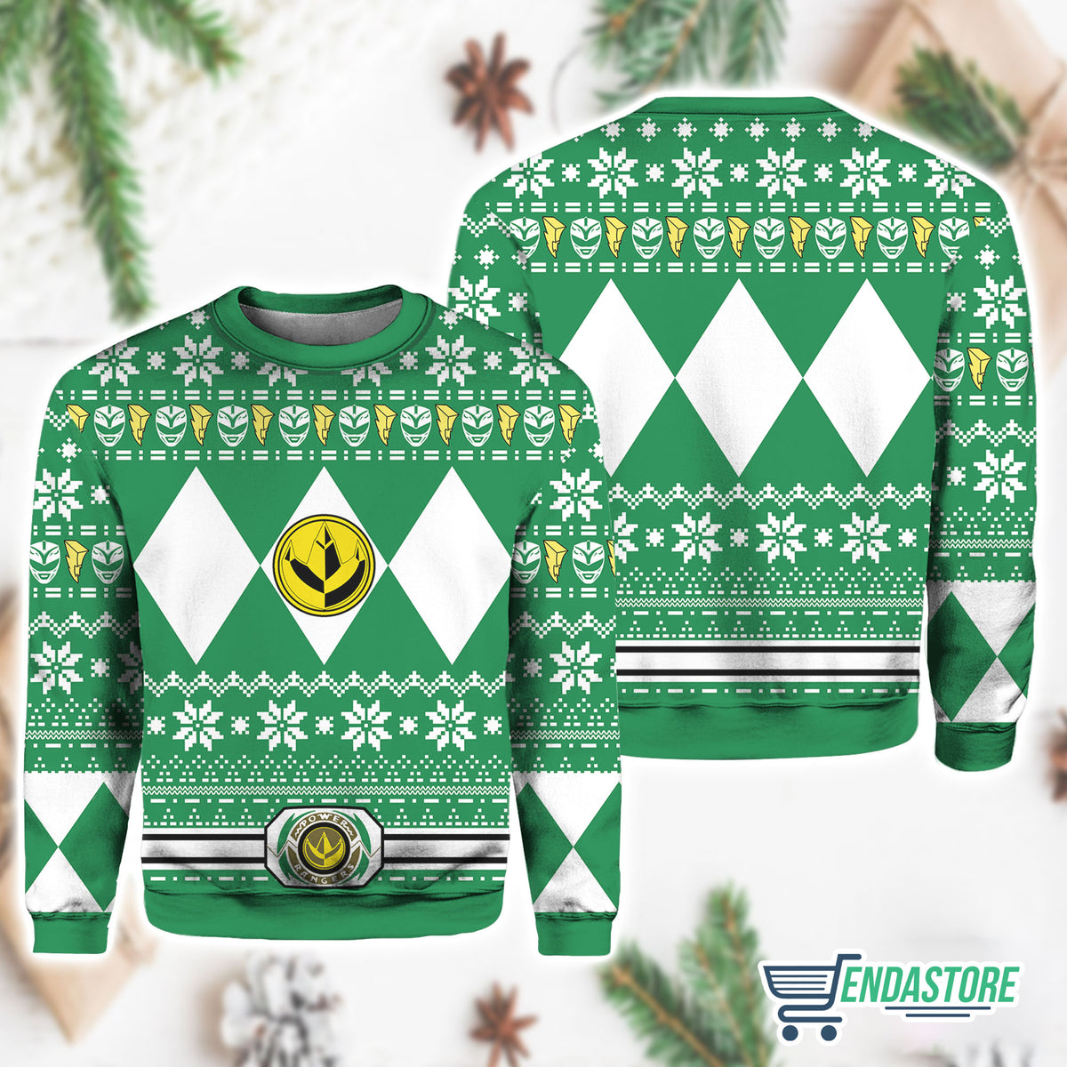 Mighty Morphin Green Ranger Power Rangers 3D Ugly Christmas Sweater - Holiday Gift product image 4