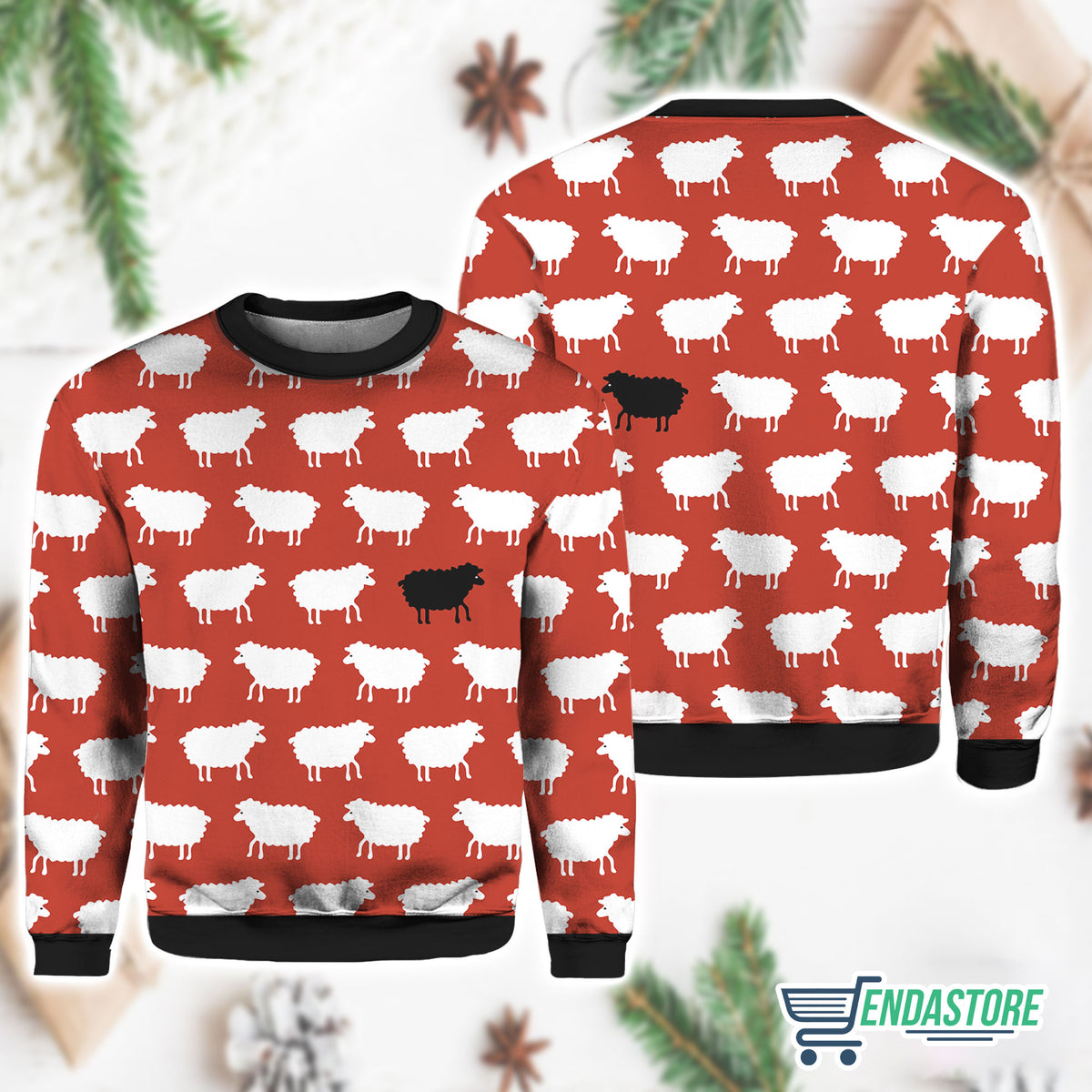 Sheep Black And White 3D Ugly Christmas Sweater - Holiday Gift product image 4