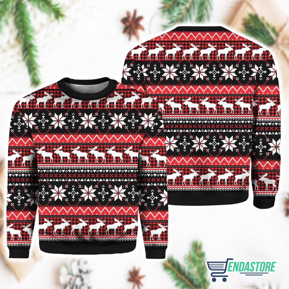 Moose Christmas Party 3D Ugly Christmas Sweater - Holiday Gift product image 4