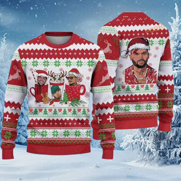 Chris Brown Funny Holiday Ugly Christmas Sweater - Holiday Gift product image 2