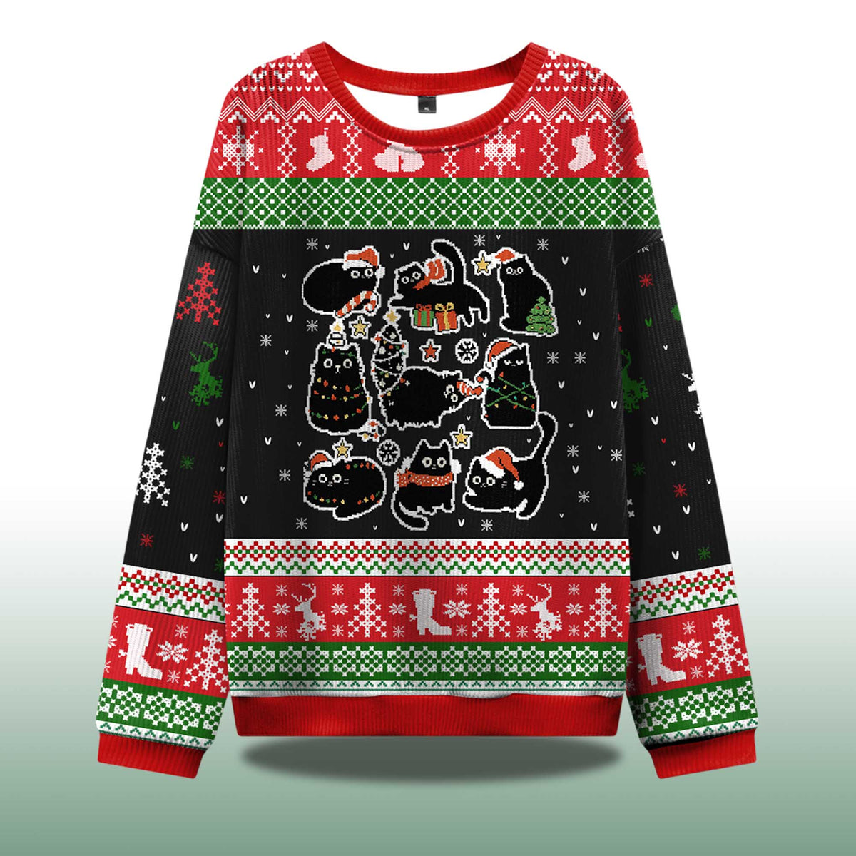 Christmas Black Cat Ugly Christmas Sweater - Holiday Gift product image 4