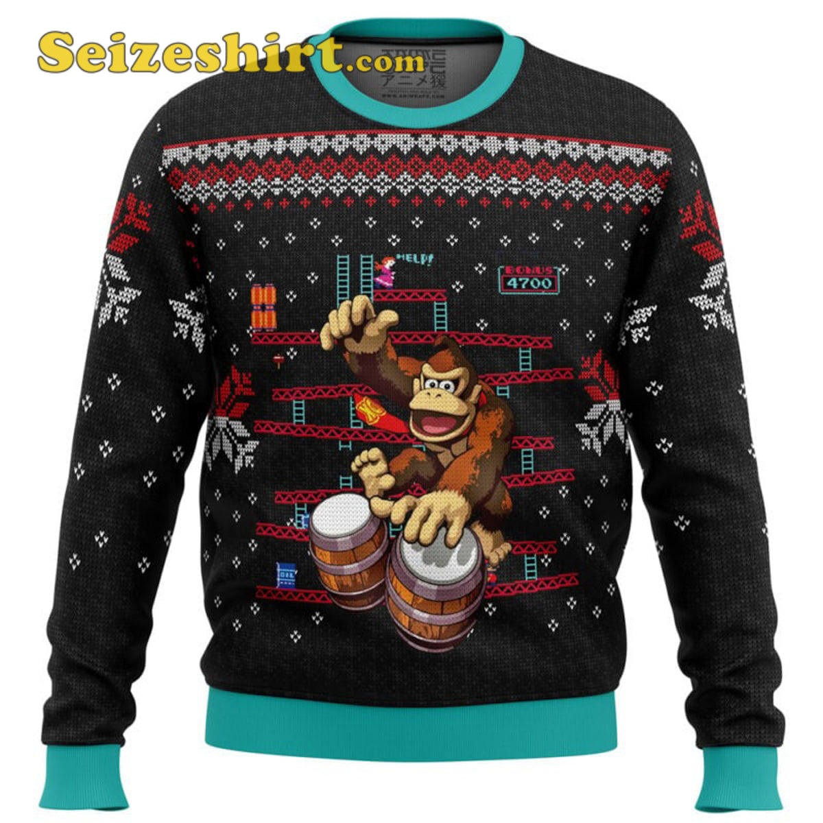 Donkey Kong Drums Ugly Christmas Sweater - Gift Idea product image