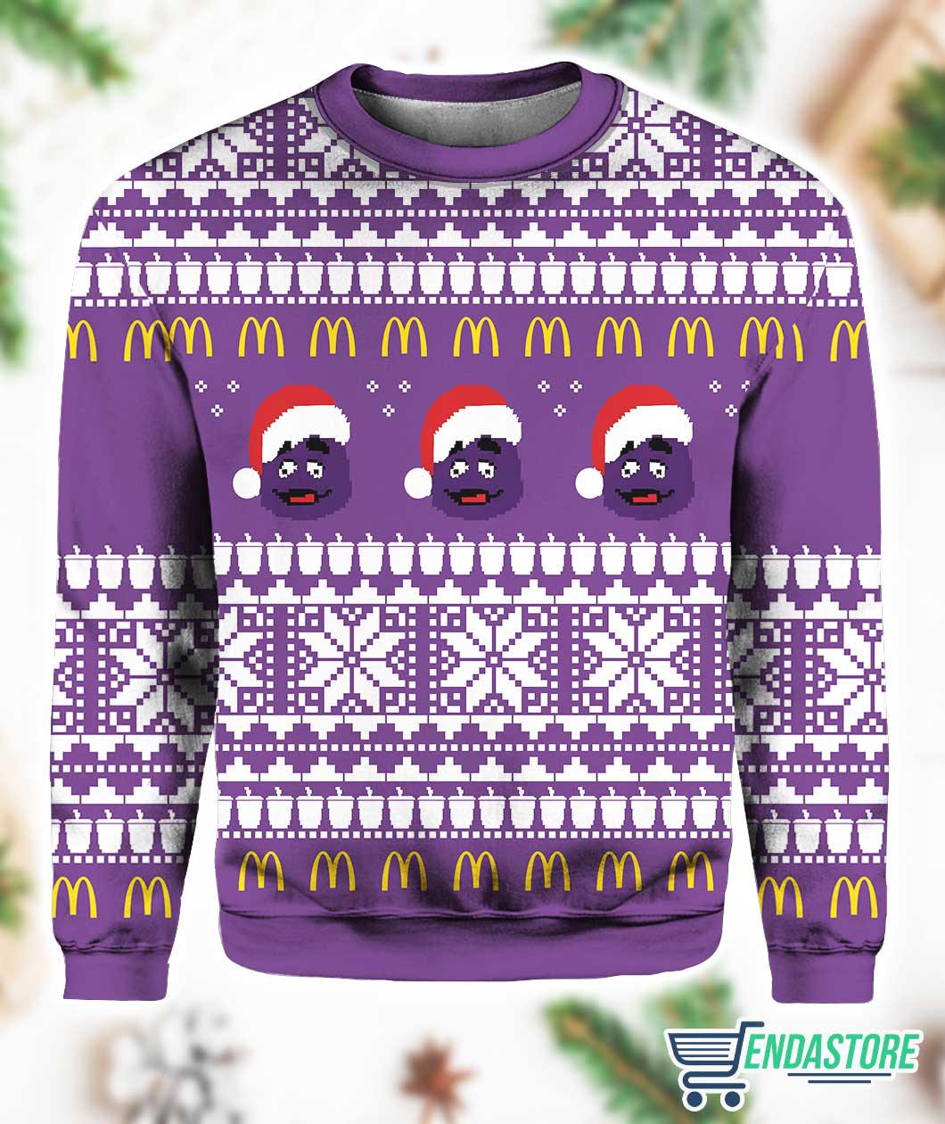 McDonald’s Grimace 3D Ugly Christmas Sweater - Holiday Gift product image 4