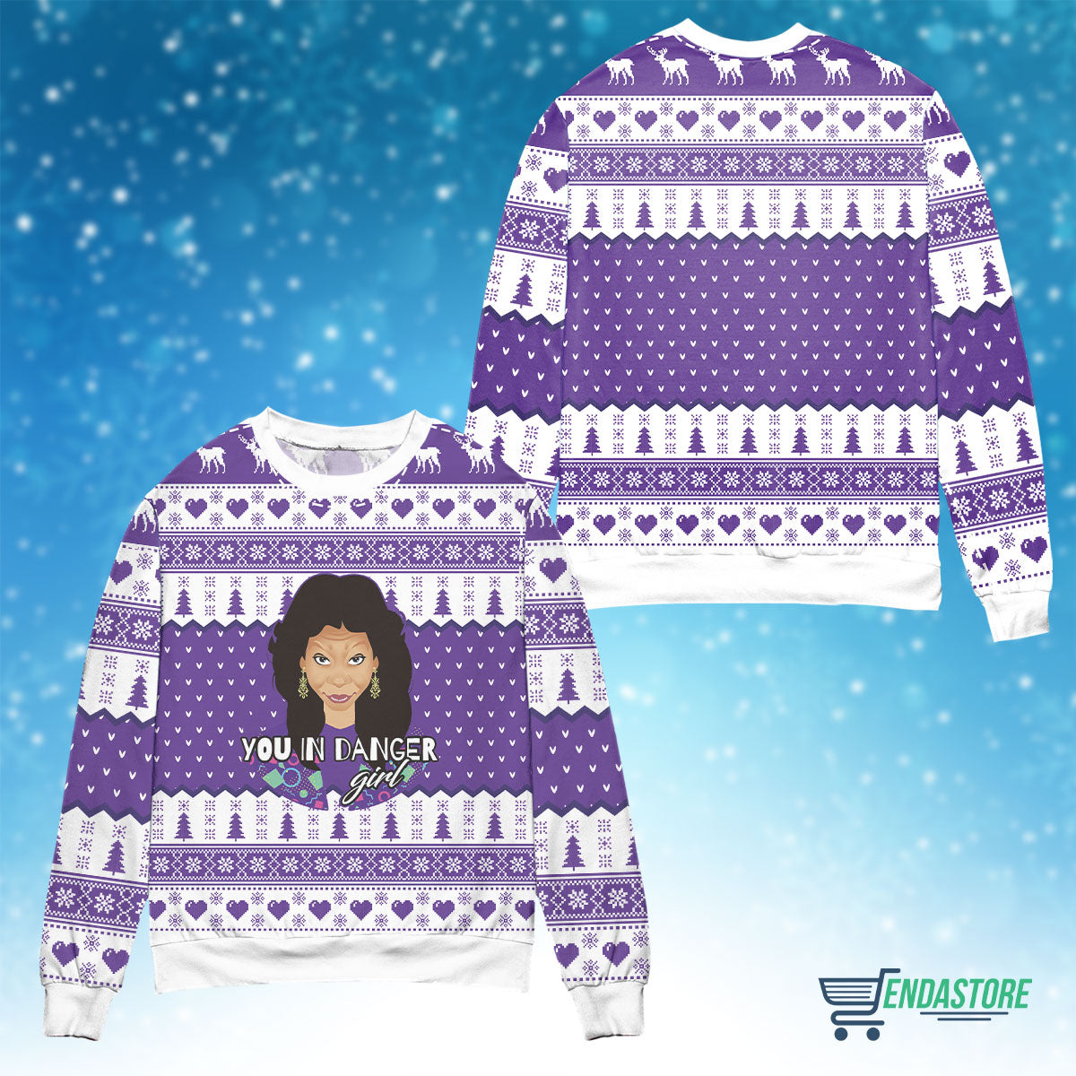 You in danger girl 3D Christmas Sweater - Holiday Gift product image 4
