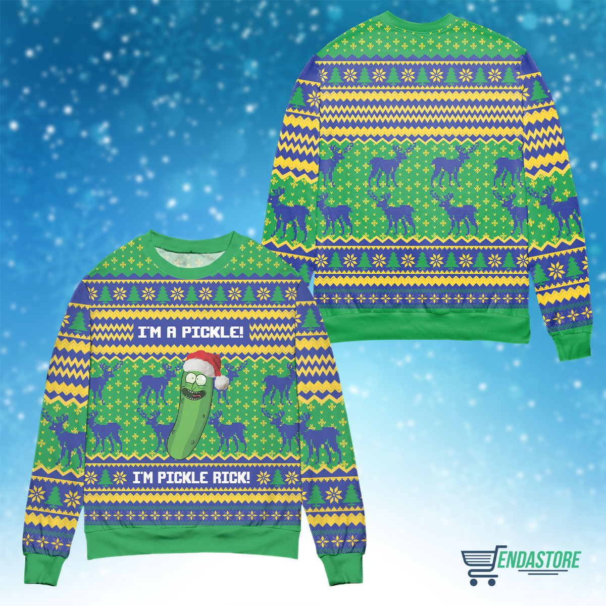 Rick and Morty i’m a pickle 3D Christmas Sweater - Holiday Gift product image 4