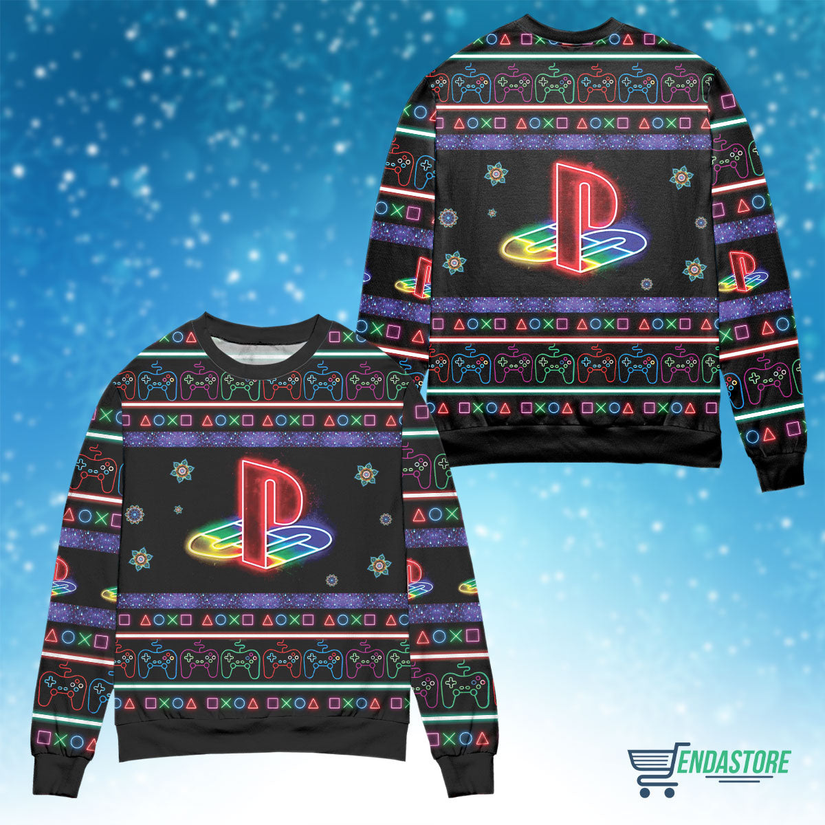 Playstation Neon 3D Christmas Sweater - Holiday Gift product image 4
