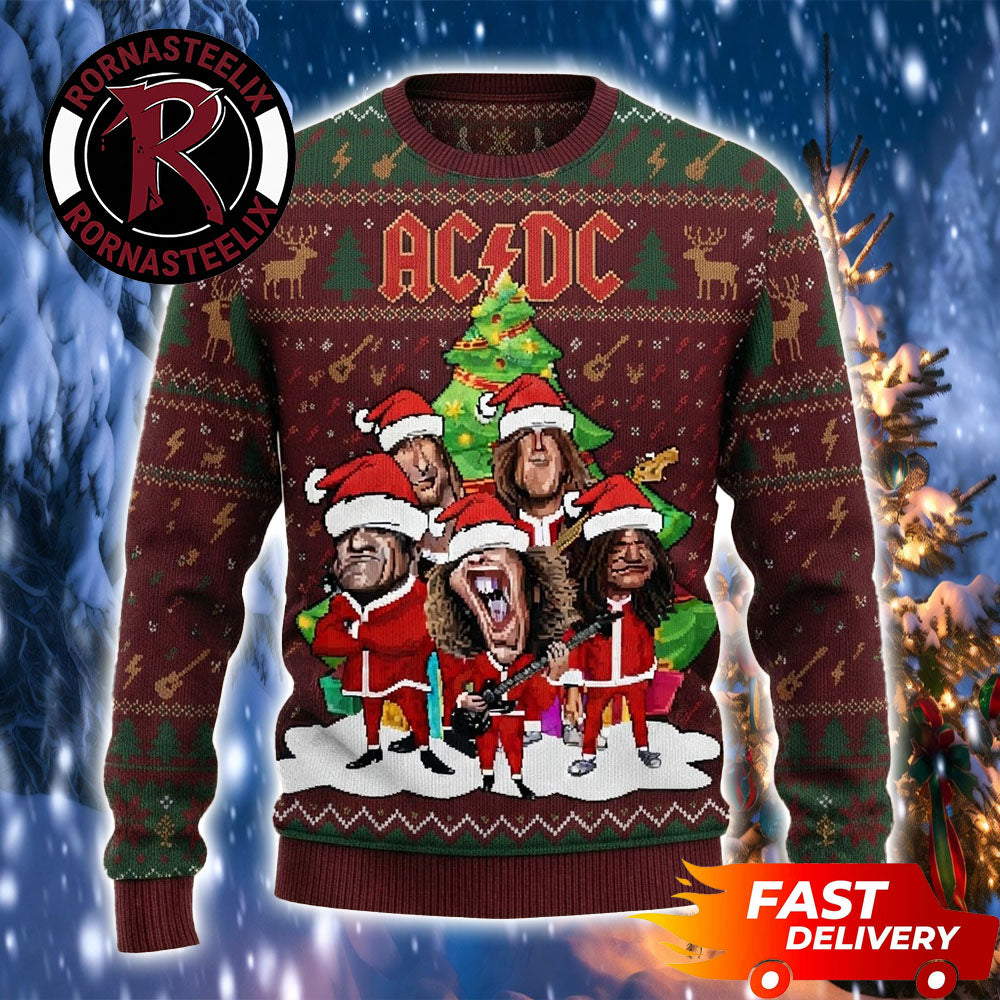 Funny Meme Christmas Gift ACDC Ugly Christmas Sweater - Holiday Gift product image