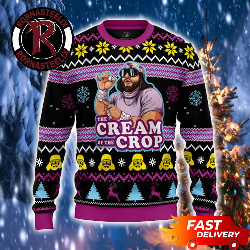 Macho Man Randy Savage The Cream Of The Crop Wrestling v2 Funny Ugly Christmas Sweater - Gift Idea product image
