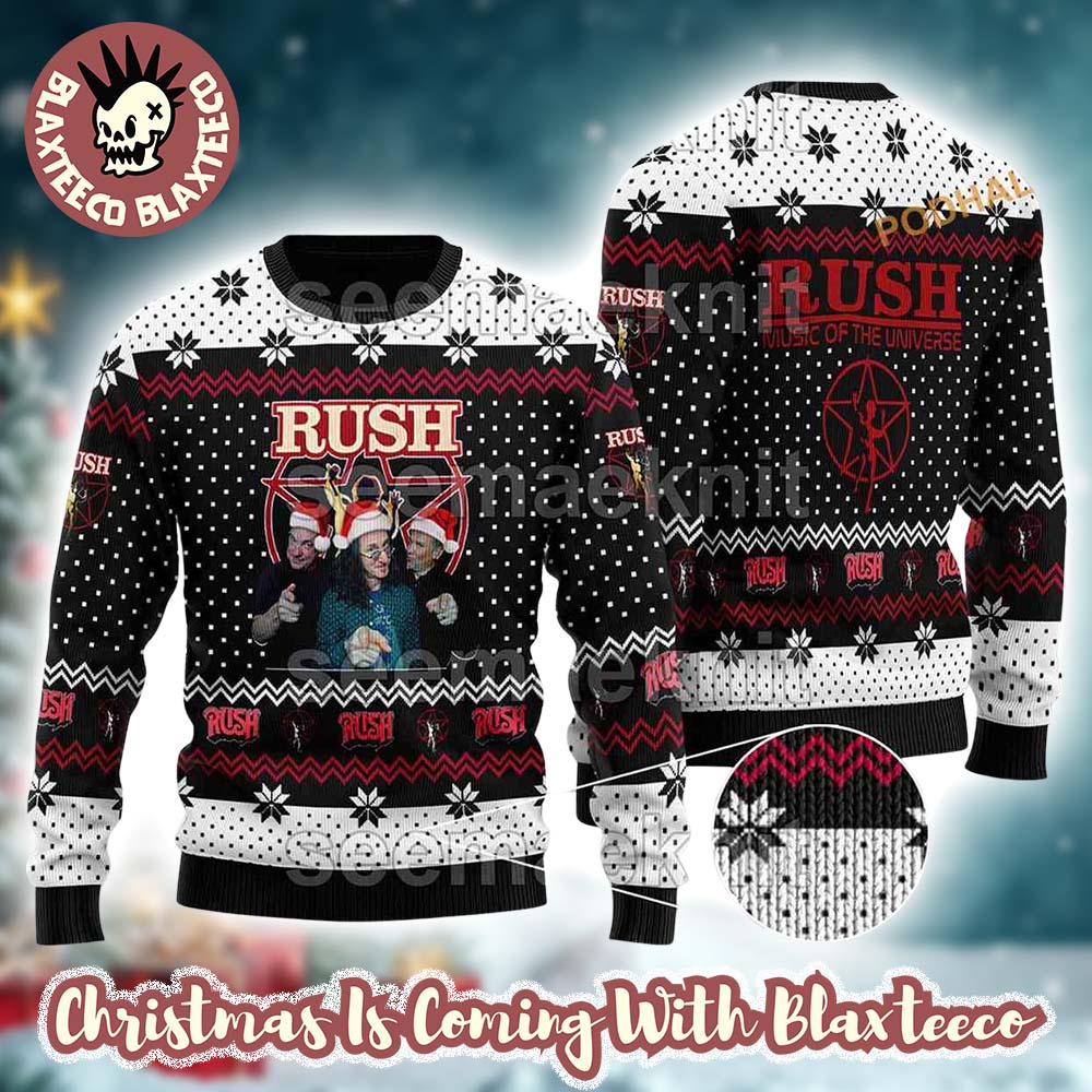 Rush Band Music Of The Universe Funny Santa Hat Ugly Christmas Sweater - Holiday Gift product image