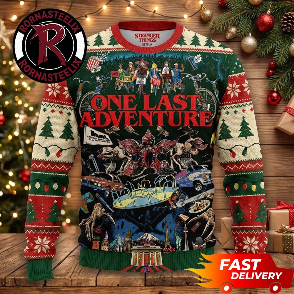 Stranger Things 5 One Last Adventure Fan Gift Stranger Things Ugly Christmas Sweater - Gift Idea product image