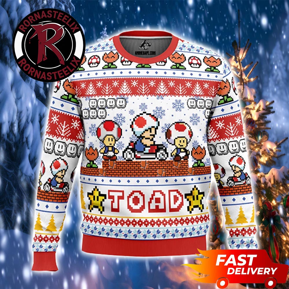 Toad Super Mario Game 2D Christmas Gift Super Mario Ugly Christmas Sweater - Holiday Gift product image