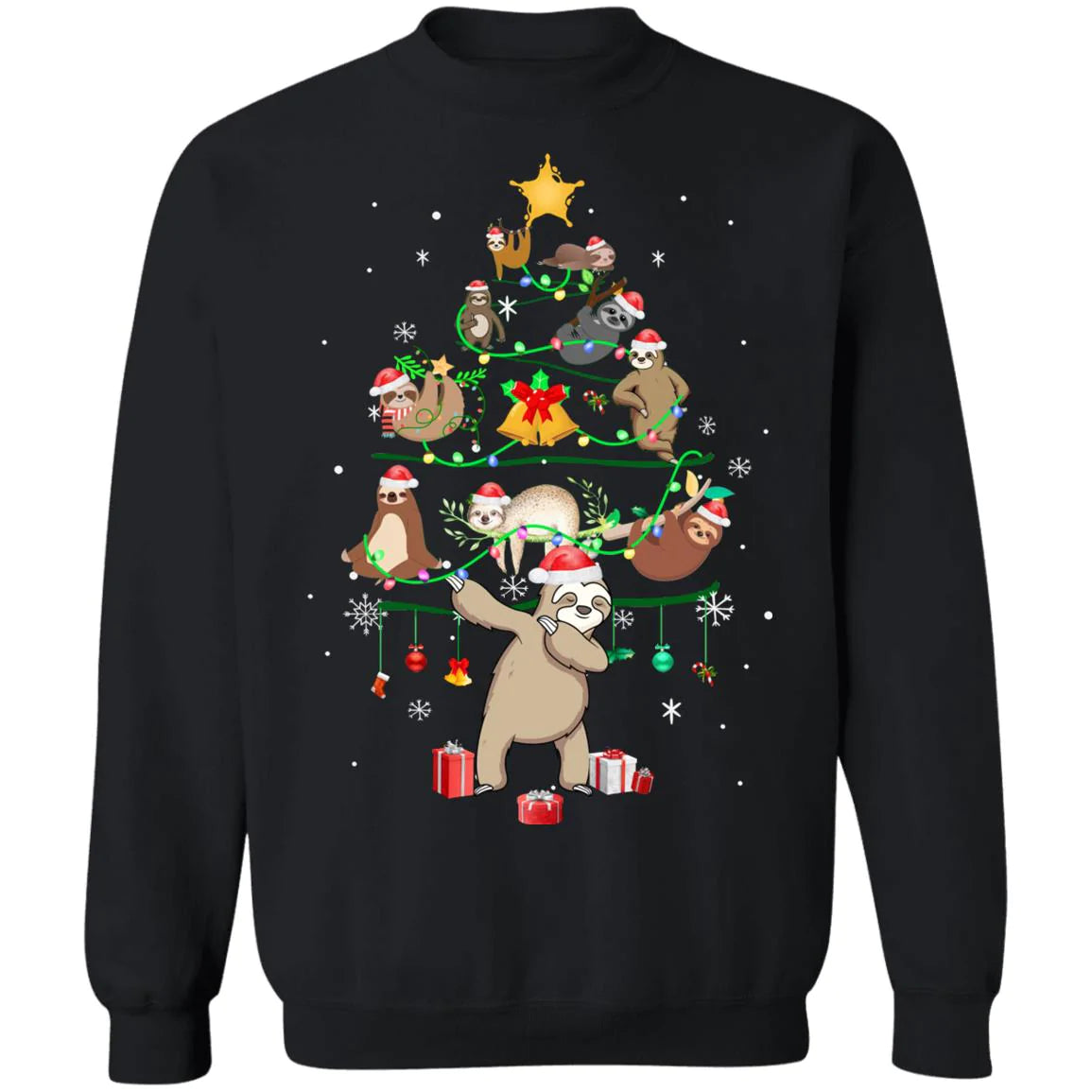 Sloth Christmas tree lights Christmas Sweater - Holiday Gift product image 2
