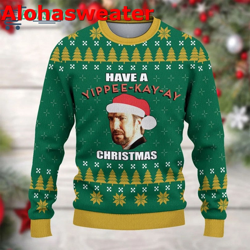 Hans Gruber Fall Nakatomi Plaza Die Hard Ugly Christmas Sweater - Holiday Gift product image 5