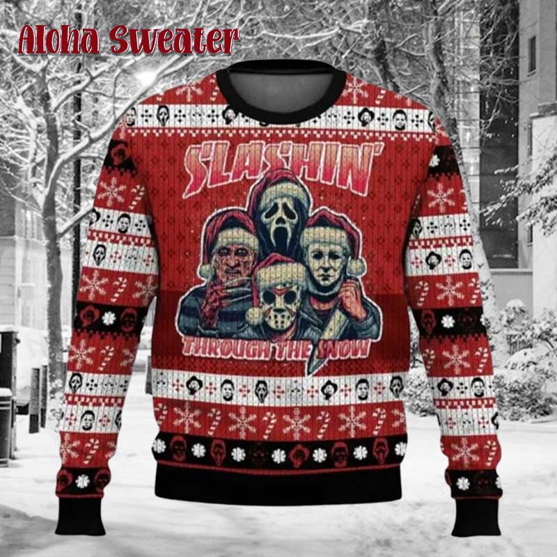 Pink Mugshot Jason Voorhees Ugly Christmas Sweater - Holiday Gift product image 5