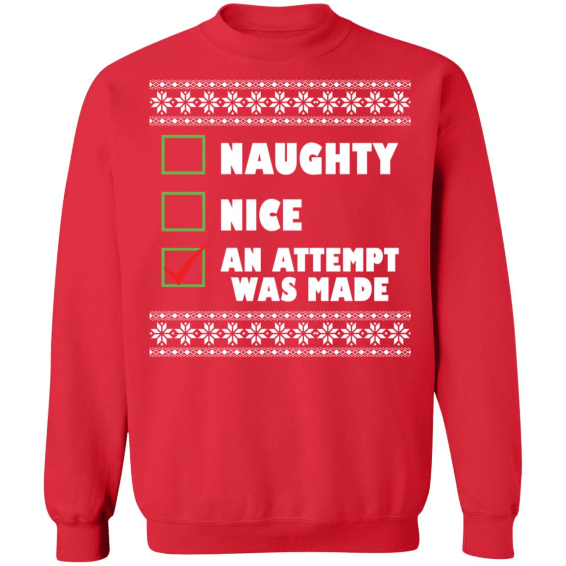 Naughty nice an attempt was made Christmas Sweater - Holiday Gift product image 4