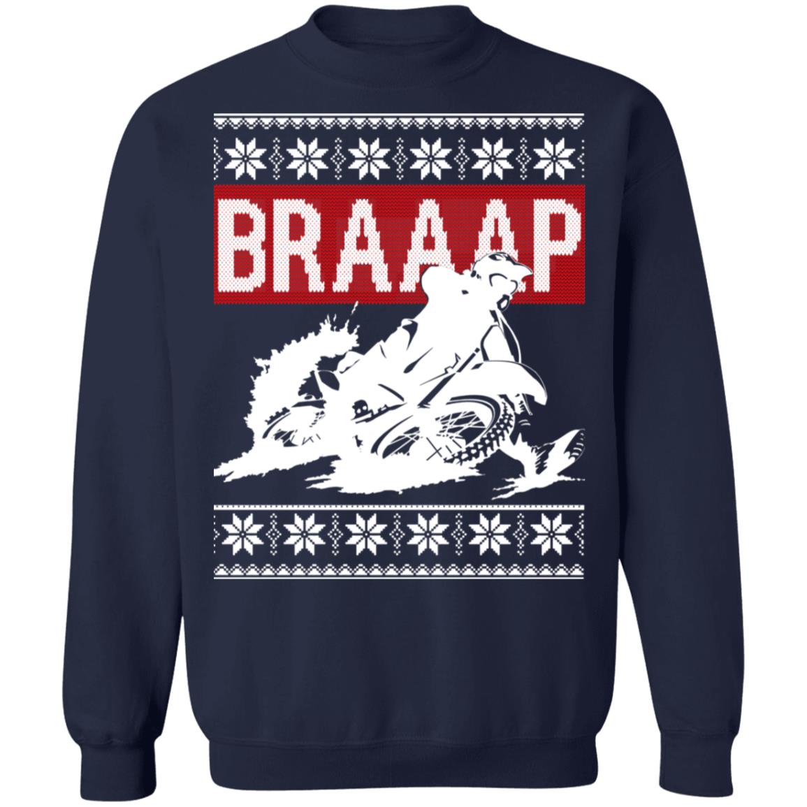 Braaap Motocross Ugly Christmas Sweater - Holiday Gift product image 4