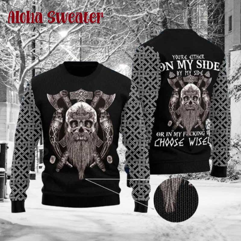 Valhalla Viking Ship Ugly Christmas Sweater - Holiday Gift product image 5