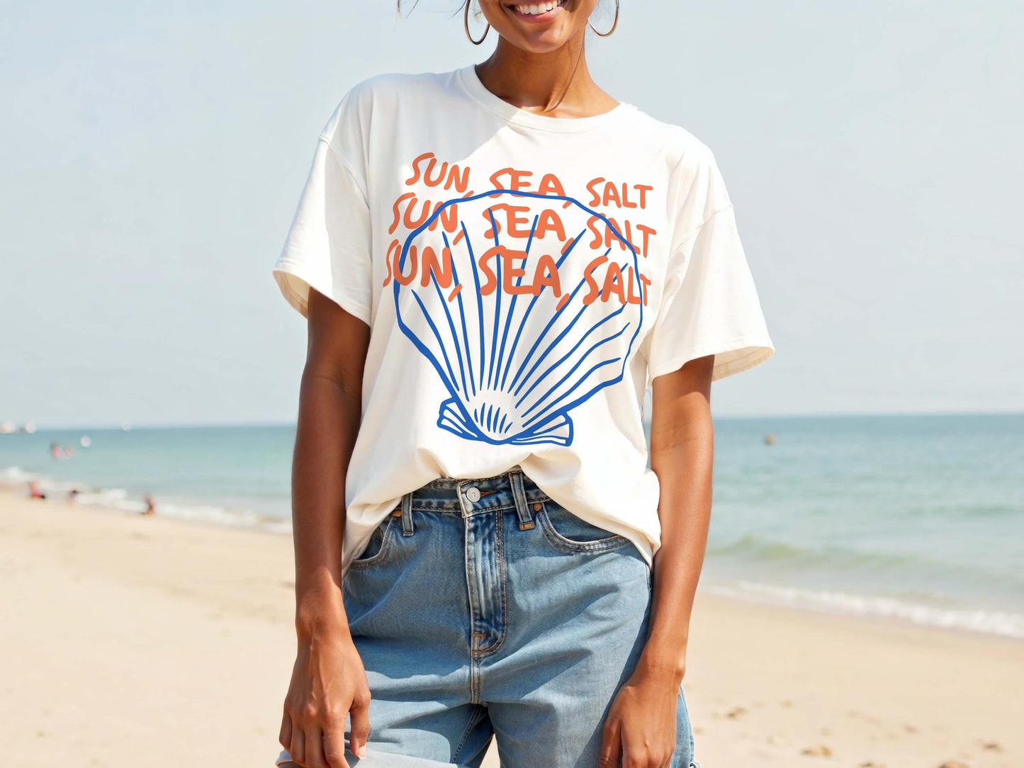 Retro Seashell Comfort Colors Coastal Summer - Adult & Kids T-Shirts, Sweatshirts & Hoodies apparel design preview 1