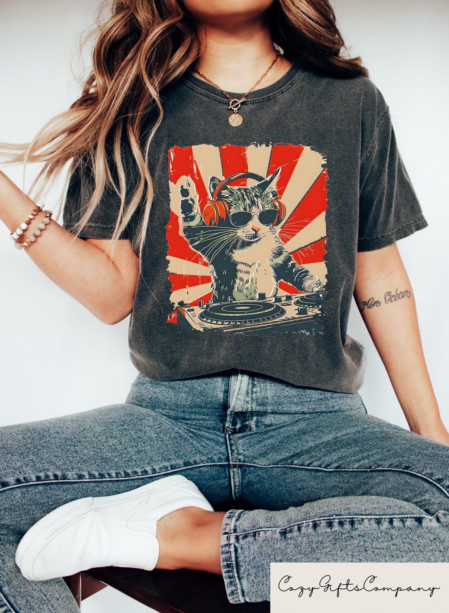 Dj Cat Headphones Lovers Kitty - Adult & Kids T-Shirts, Sweatshirts & Hoodies apparel design preview 1