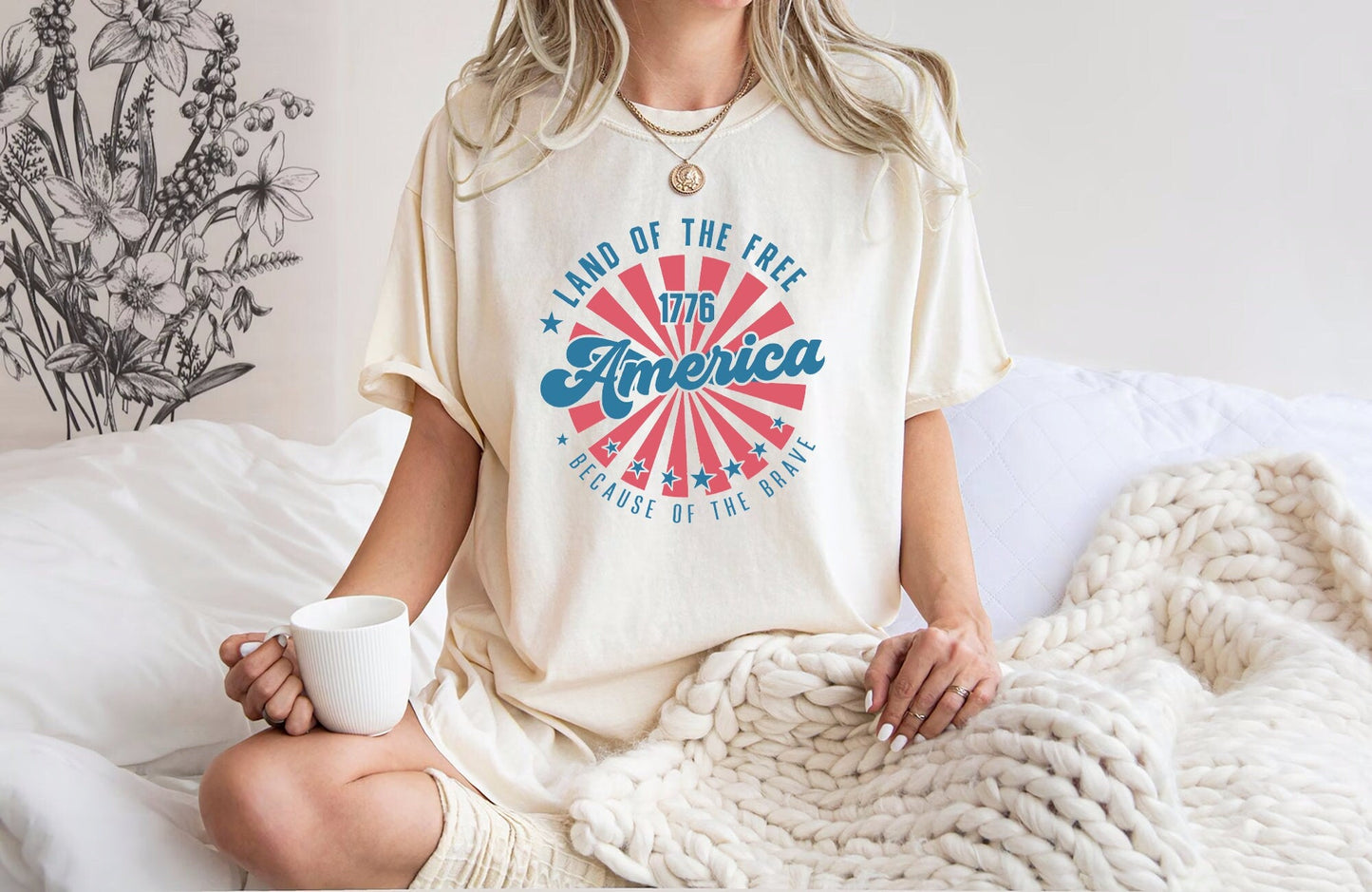 Comfort Colors Retro America 4th July Fourth - Adult & Kids T-Shirts, Sweatshirts & Hoodies apparel design preview 1