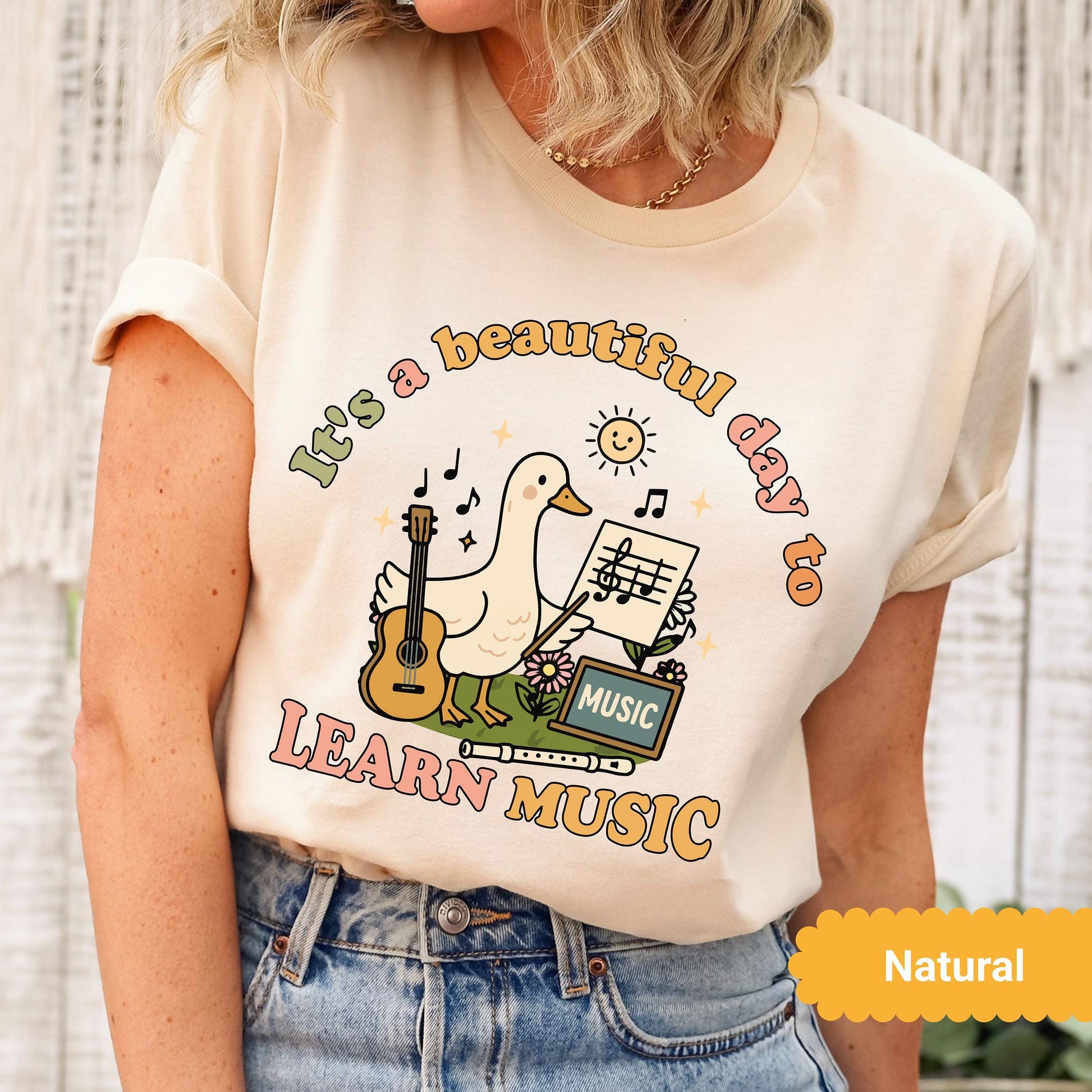 Day Learn Music Goose Teacher Back School Teachers - Adult & Kids T-Shirts, Sweatshirts & Hoodies apparel design preview 1