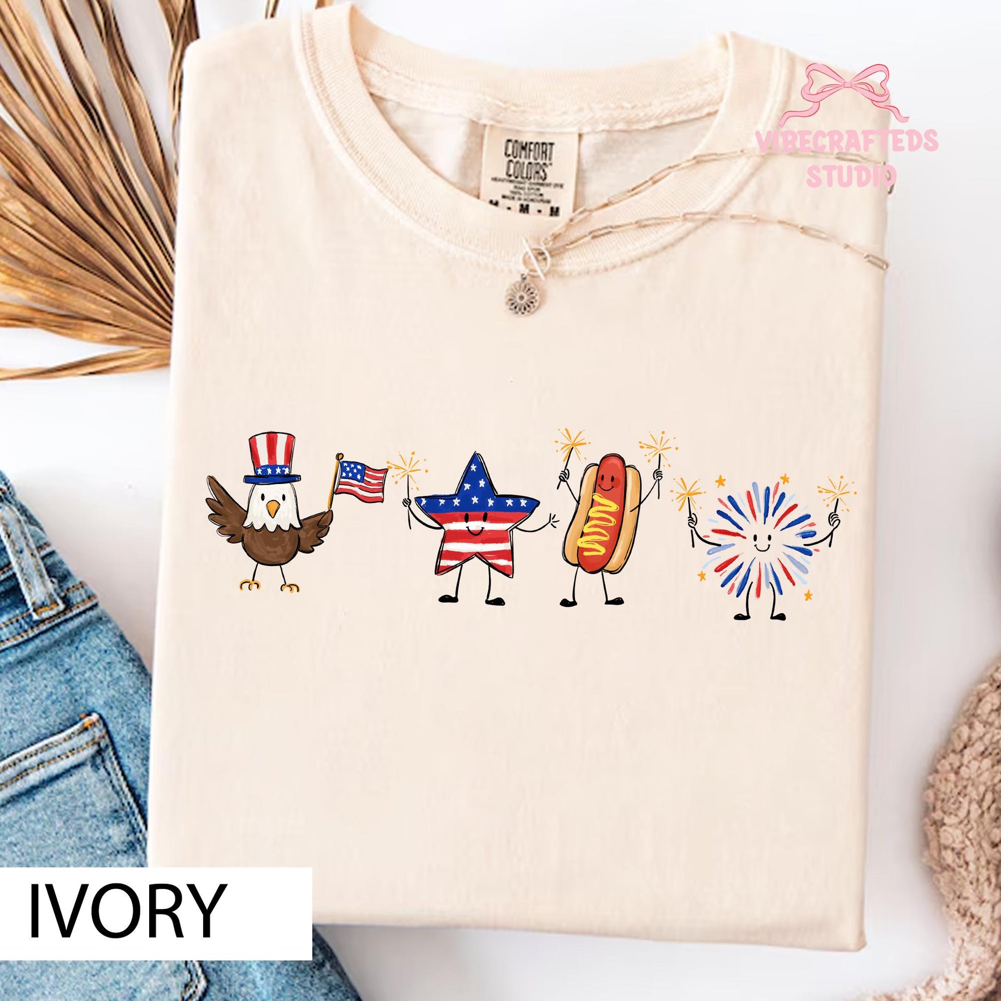 4th July Patriotic Eagle Star Hotdog Firework America - Adult & Kids T-Shirts, Sweatshirts & Hoodies apparel design preview 1
