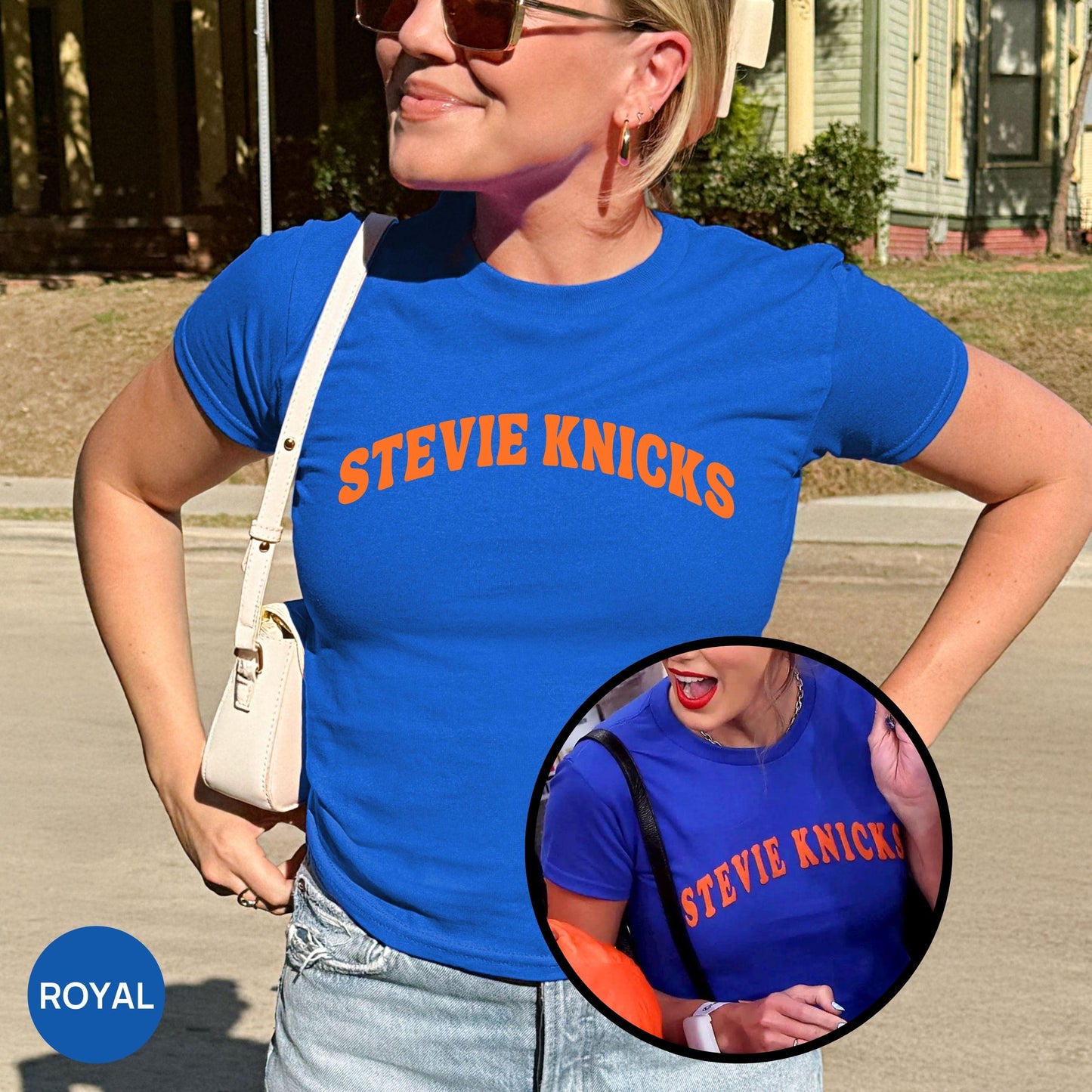 Stevie Knicks York Basketball Blue Orange Limited - Adult & Kids T-Shirts, Sweatshirts & Hoodies apparel design preview 1