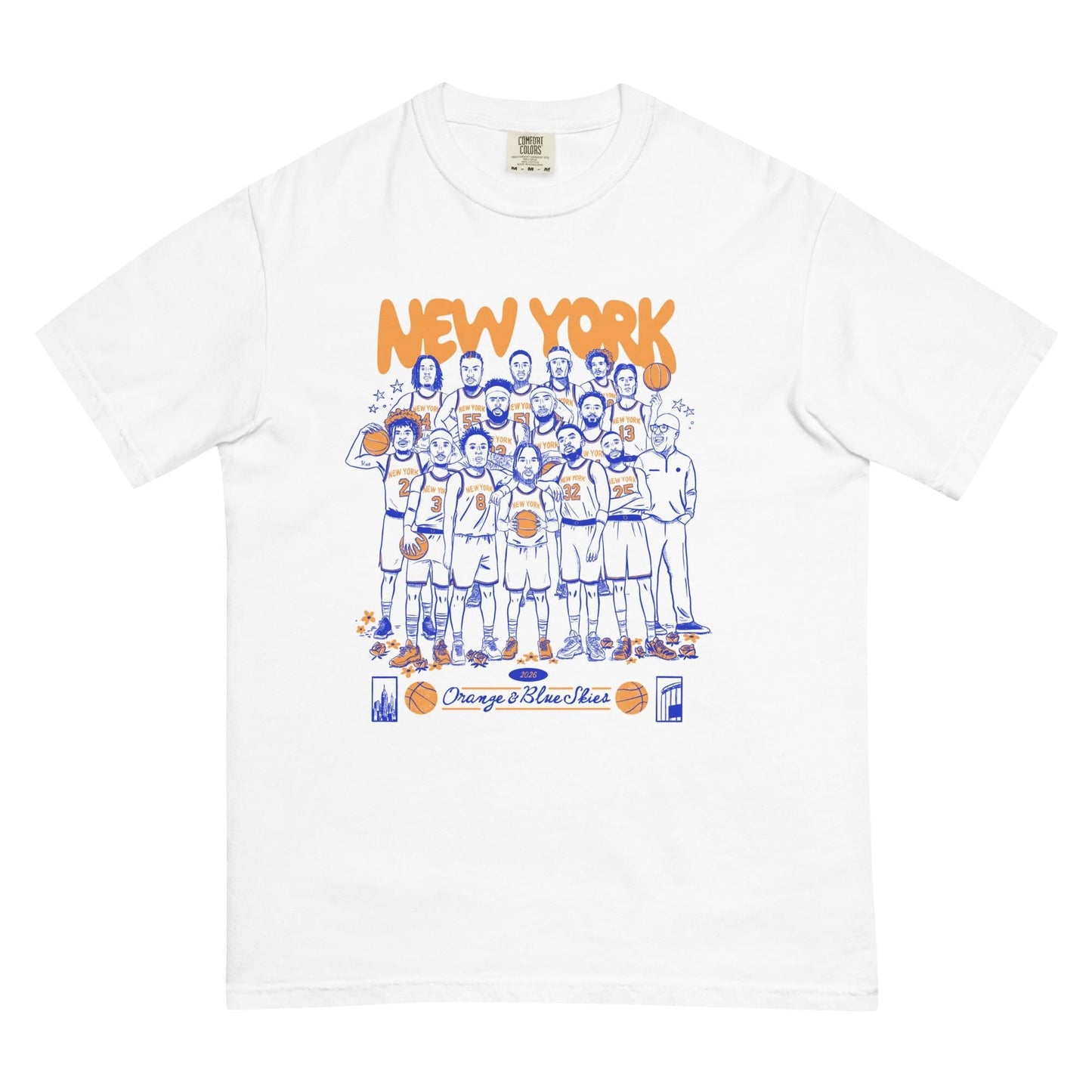 Orange Blue Skies York Basketball Vintage Illustrated - Adult & Kids T-Shirts, Sweatshirts & Hoodies apparel design preview 1