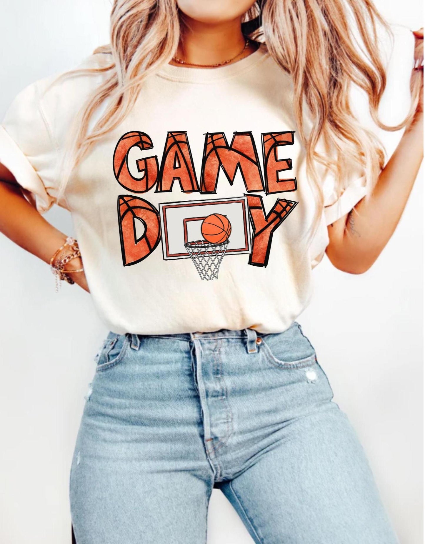 Basketball Game Day Comfort Colors Sports Mom Fan - Adult & Kids T-Shirts, Sweatshirts & Hoodies apparel design preview 1