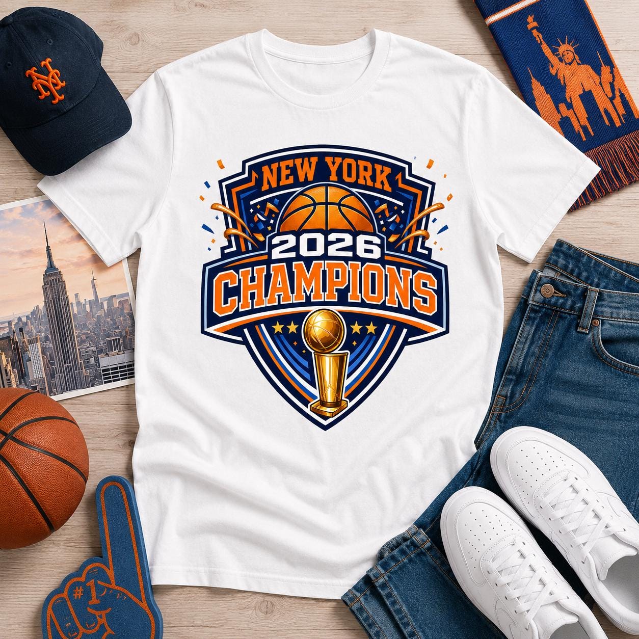 York 2026 Champions Knicks Basketball Fan Nyc - Adult & Kids T-Shirts, Sweatshirts & Hoodies apparel design preview 1