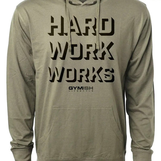 049. Hard Work Works Lightweight Workout Hooded Gym - Adult & Kids T-Shirts, Sweatshirts & Hoodies apparel design preview 1