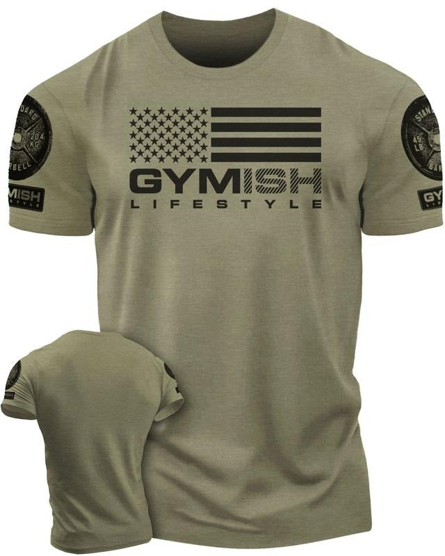 074. Gymish Flag Funny Workout Gym Athletic Training - Adult & Kids T-Shirts, Sweatshirts & Hoodies apparel design preview 1