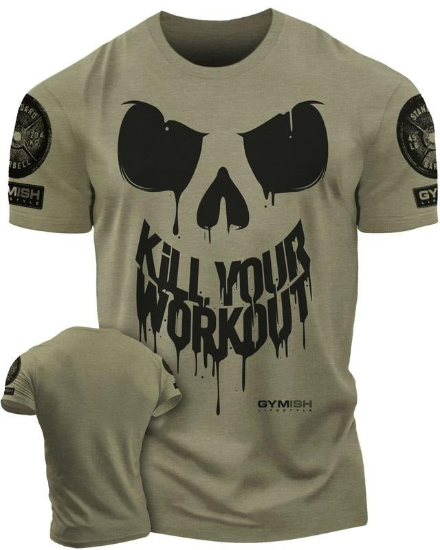 078. Kill Your Workout Funny Gym - Adult & Kids T-Shirts, Sweatshirts & Hoodies apparel design preview 1
